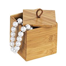 Box mit Deckel Terra aus Bambus, 9x9x9 cm