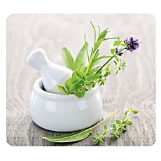 Cache-plaque en verre avec fleurs & herbes