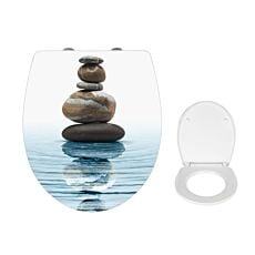 Lunette WC avec couvercle motif Zen méditation