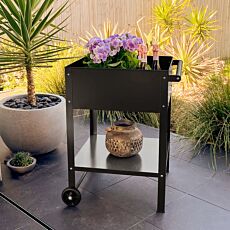 Jardinière surélevée mobile pour terrasses, 80x55x55 cm