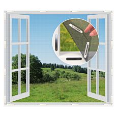 Magnetisches Moskitonetz Fenster, 80x100cm Schwarz Selbstklebende Mesh  Vorhang Moskitonetz Vorhang mit Magneten