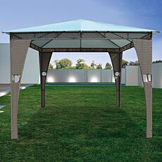Tonnelle de jardin, gris/gris clair, 3x3 m