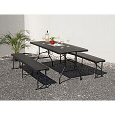 Klappbank 2er Set, schwarz