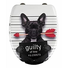WC-Sitz Guilty Dog mit Absenkautomatik schwarz-weiss