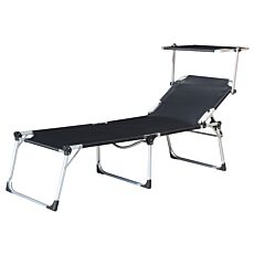 Chaise longue haute Lyon avec pare-soleil, hauteur confort