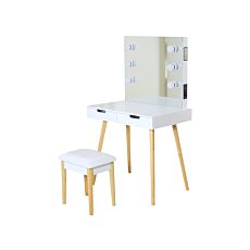 Coiffeuse avec tabouret, blanc