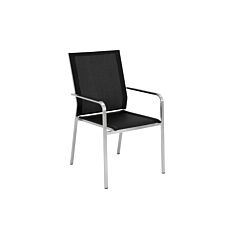 Chaises empilables, acier inox noir