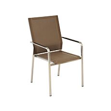 Chaises empilables, acier inox taupe