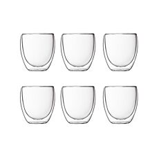 Série de 6 verres transparents à double paroi Bodum Pavina, 0,25 l