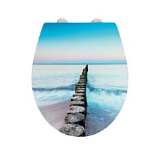 WC-Sitz Alba mit Absenkautomatik und Relief-Oberfläche, blau