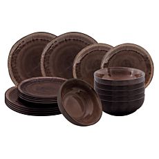 Service de table Reactiv en faïence émaillé, 18 pièces brun
