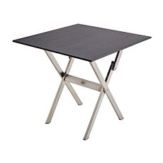 Table de balcon pliante en acier inox, 79x79 cm