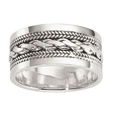 Silberring 925 mit Tribal Muster 10 mm