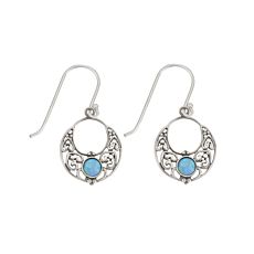 Boucles d'oreilles en argent 925, avec opale synthétique bleu