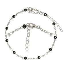 Fusskette aus Stahl mit Synthetische Perle, Länge: 24-29 cm