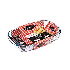 Lot de 2 plats à gratin Ô Cuisine rectangulaires en verre borosilicate