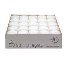 Bougies à réchaud Night Lights, 38 mm, paquet de 50 pièces, blanches