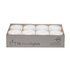 Maxi-bougies à réchaud, 56 mm, 16 pièces, blanches