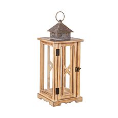 Lanterne en bois, flammée