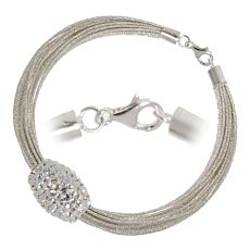 Silber-Armband 925 mit Nylon und Kristall