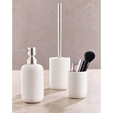 Set d'accessoires de salle de bain, 3 éléments blanc