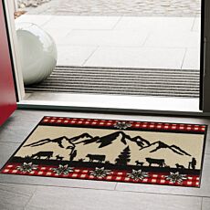 Paillasson Paysage de montagne/edelweiss beige