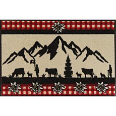 Paillasson Paysage de montagne/edelweiss 50x75 cm – beige