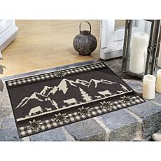 Türvorlage Bergland Edelweiss 50x75 cm – grau-weiss