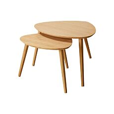 Lot de 2 tables d'appoint en bambou