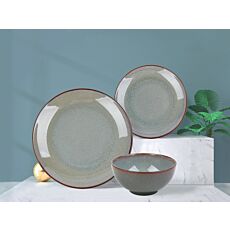 Vaisselle Grado en céramique, 18 éléments gris-brun