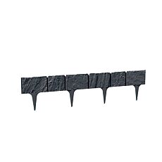 Bordure de pelouse en plastique, aspect pierre