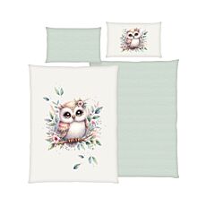 Linge de lit avec chouette colorée