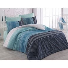 Linge de lit avec imprimé style nordique dans les bleus