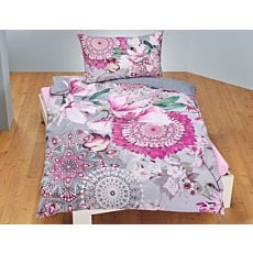 Linge de lit avec motif floral et mandala