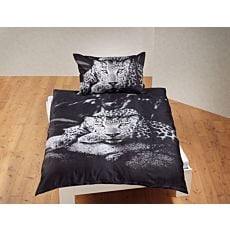 Linge de lit avec léopard décontracté en noir-blanc