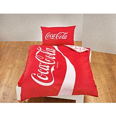 Bettwäsche mit Coca-Cola Schriftzug