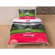 Linge de lit Switzerland Soccer avec ballon de foot