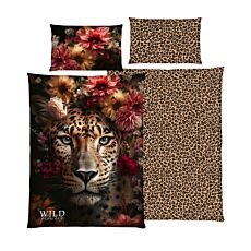 Bettwäsche Leopard Style mit Blumen