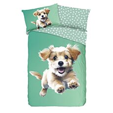 Bettwäsche mit Welpen und Pfotenmuster