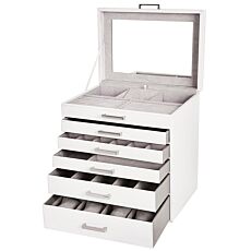 Coffret à bijoux blanc à 6 étages