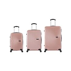 Lot de 3 valises Travel Expedition Ibiza rose