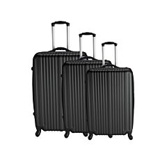 Lot de 3 valises Travel Expedition Locarno, avec balance noir