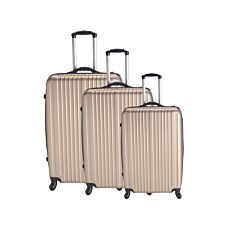 Lot de 3 valises Travel Expedition Locarno, avec balance champagne