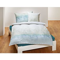 Linge de lit avec délicat motif de feuilles et dégradé de couleurs claires