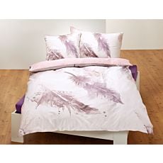 Linge de lit avec motif artistique de plumes