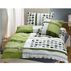 Bettwäsche grün mit Streifen und Punkten – Kissenbezug – 50x70 cm