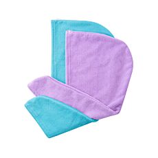 Lot de 2 turbans en microfibre pour les cheveux