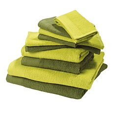 Frottierwäsche, 10-teilig kiwi-olive