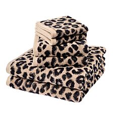 Linges éponge à motif léopard beige