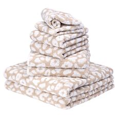 Frottierwäsche mit Leopardenmuster weiss